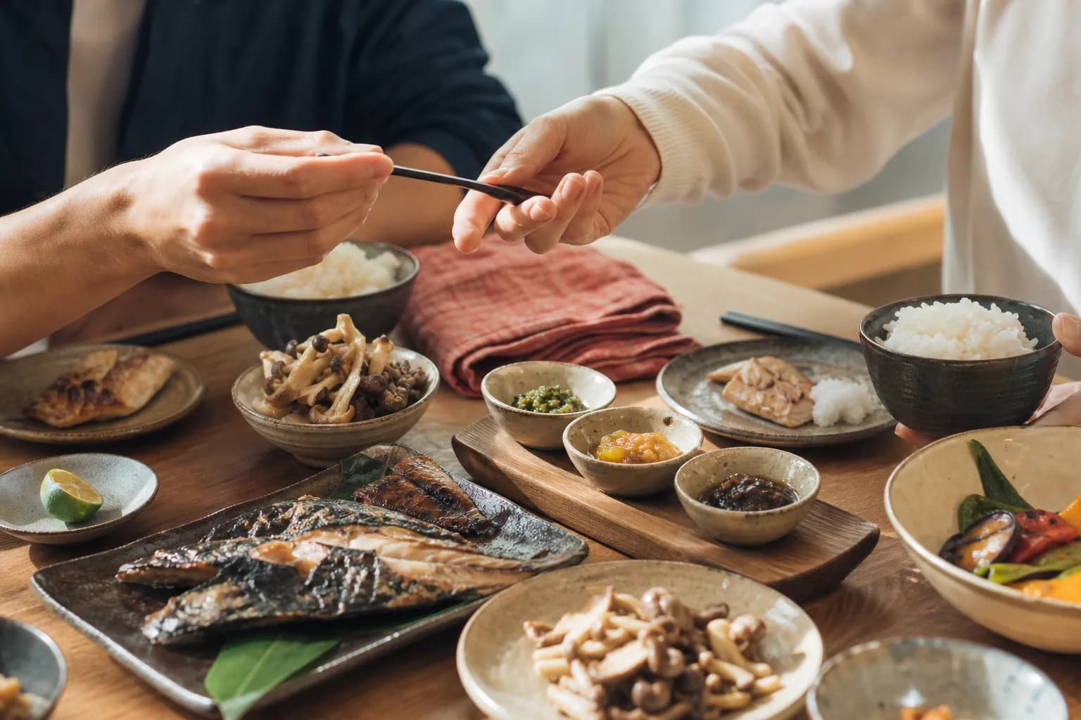 Three Kyushu flavors being enjoyed with an everyday meal