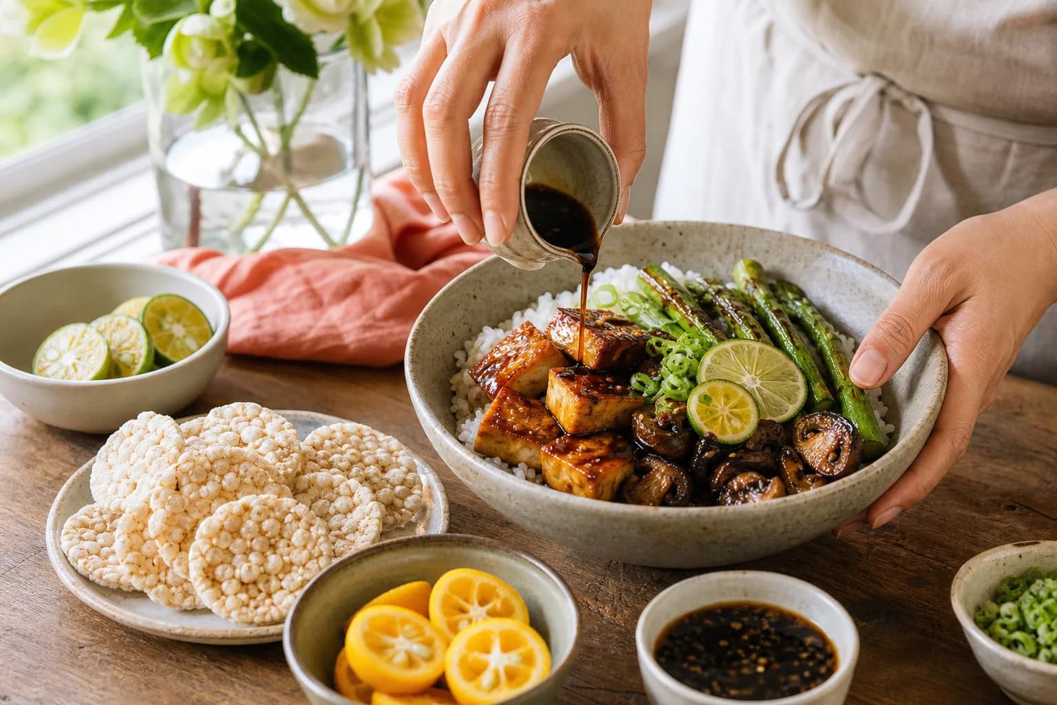 Three Kyushu flavors being enjoyed with an everyday meal